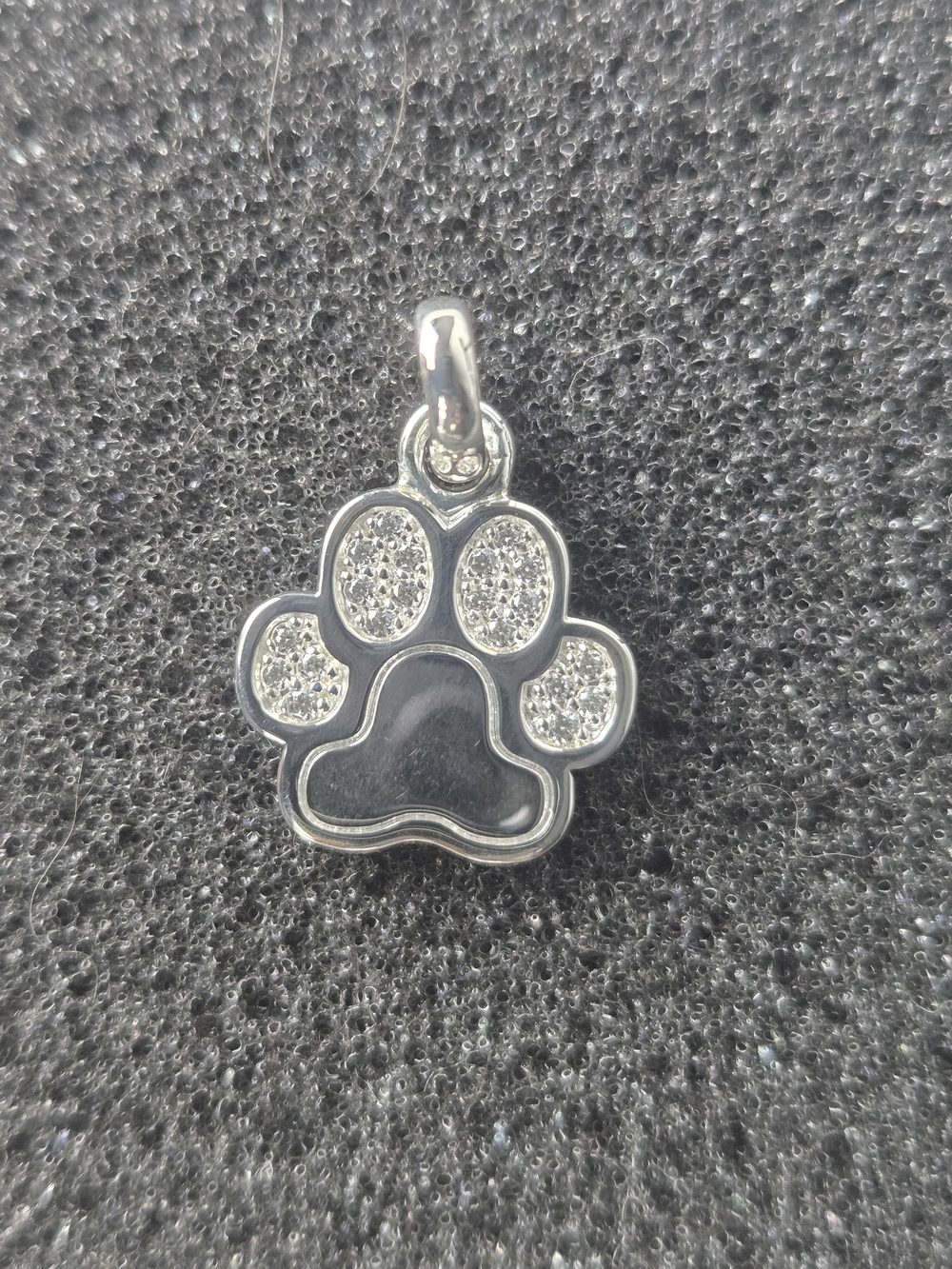 Thomas Sabo Black Enamel & Silver Paw Print Charm